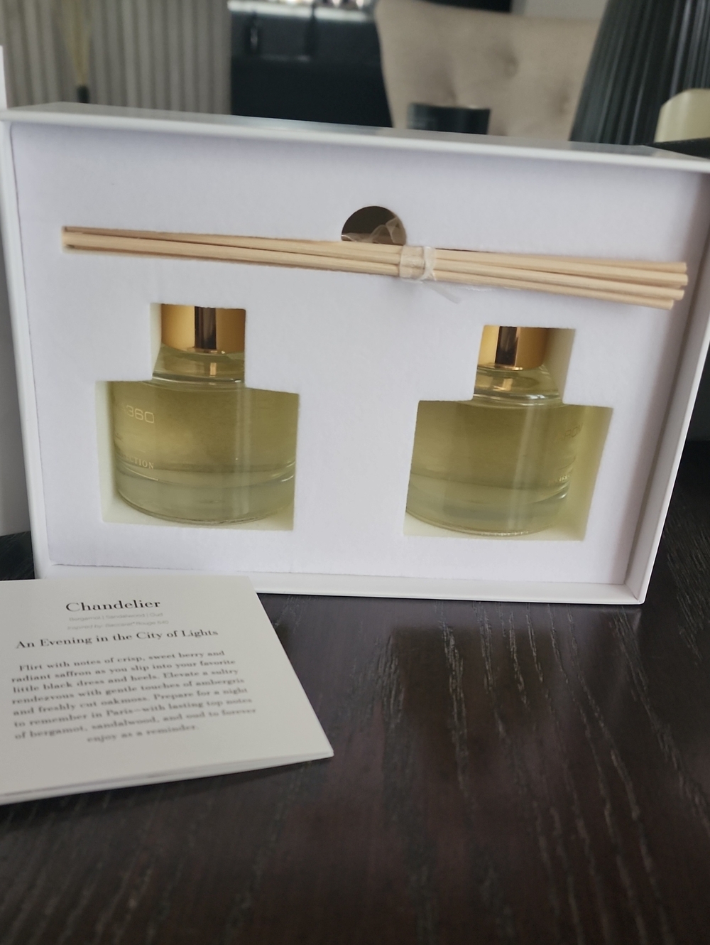 NIB Paris Collection Reed Diffuser Set Of 2 In Chandelier - Picture 3 of 7